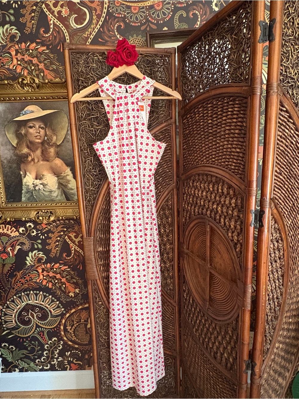 Jude Connally Bernadette Maxi Dress S Raspberry Gold NWT $268 Made USA - Picture 2 of 8